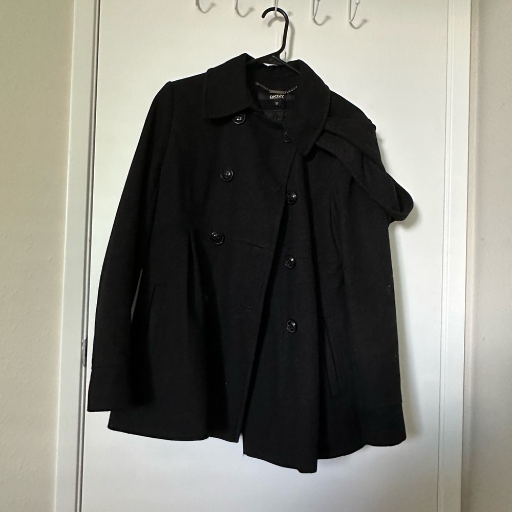 DKNY Wool Winter Button Up Coat